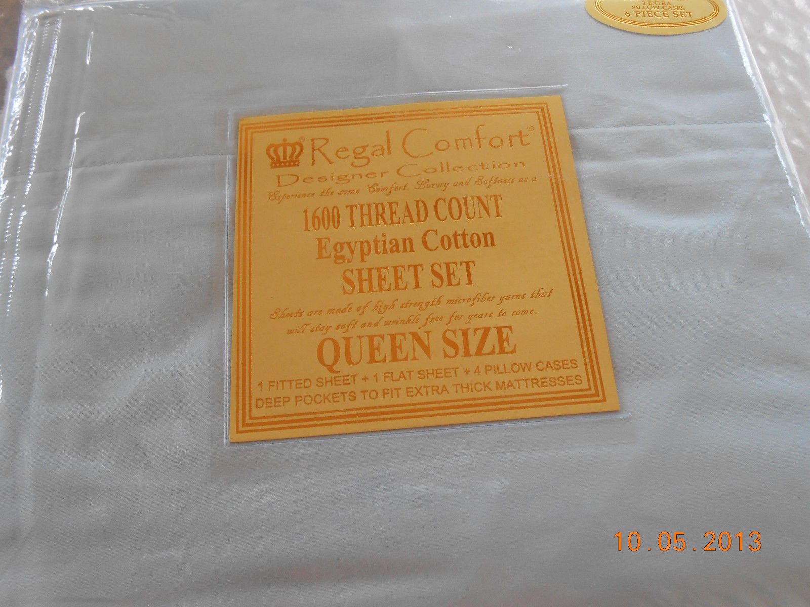 6Pc Queen Size Deep Pocket 1600 Thread Count Series Bed Linen Super Soft Sheet